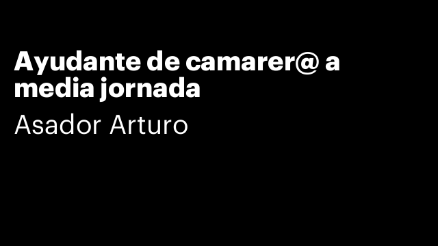 Ayudante de camarer@ a media jornada