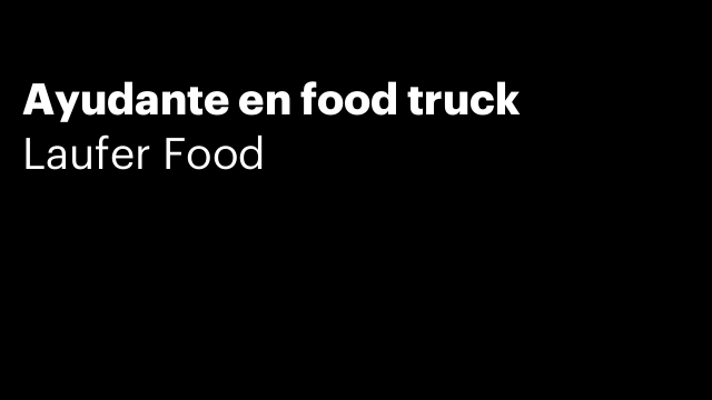 Ayudante en food truck