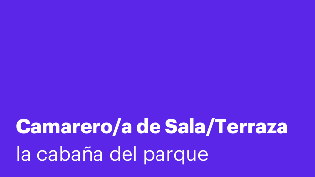 Camarero/a de Sala/Terraza