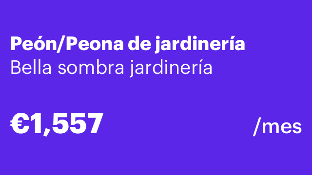 Peón/Peona de jardinería