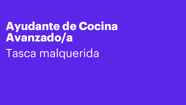 Ayudante de Cocina Avanzado/a