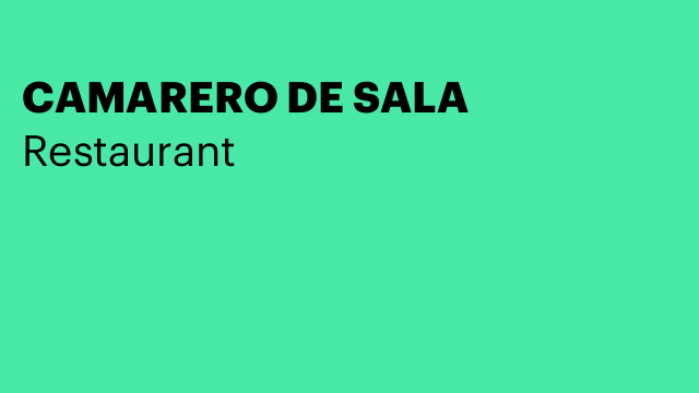 CAMARERO DE SALA