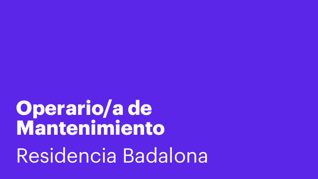 Operario/a de Mantenimiento