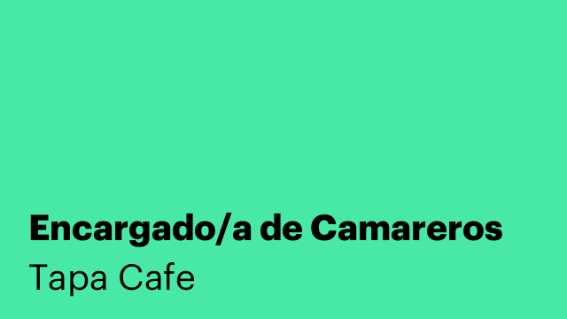 Encargado/a de Camareros