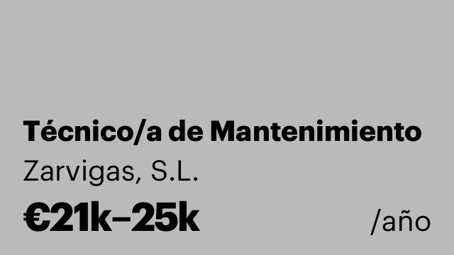 Técnico/a de Mantenimiento