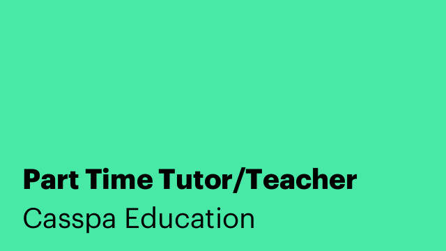 Part Time Tutor/Teacher