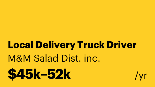 Local Delivery Truck Driver