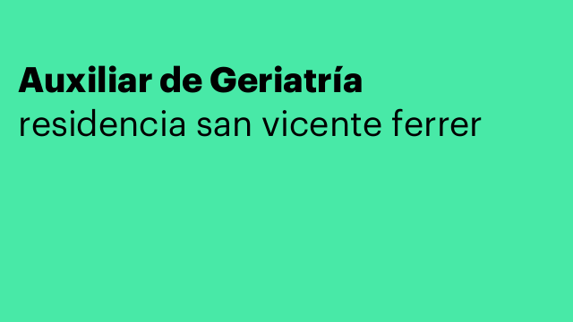 Auxiliar de Geriatría