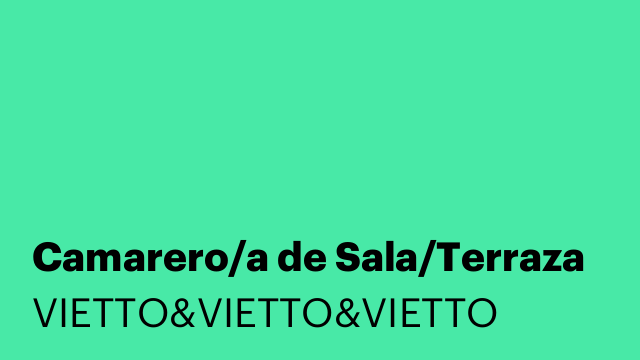 Camarero/a de Sala/Terraza