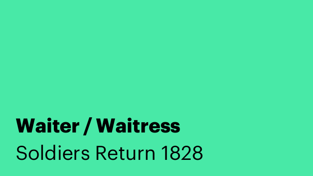 Waiter / Waitress