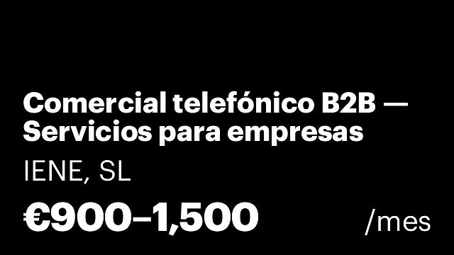 Comercial telefónico B2B — Servicios para empresas