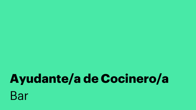 Ayudante/a de Cocinero/a