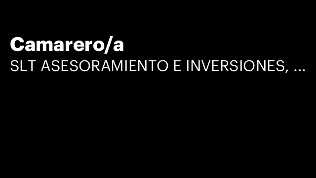 Camarero/a