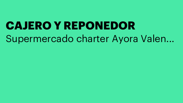 CAJERO Y REPONEDOR