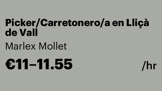 Picker/Carretonero/a en Lliçà de Vall