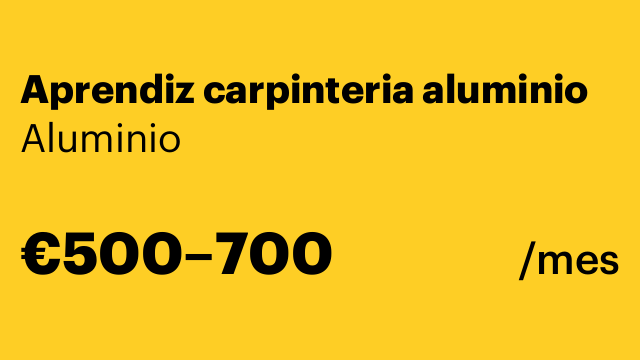 Aprendiz carpinteria aluminio