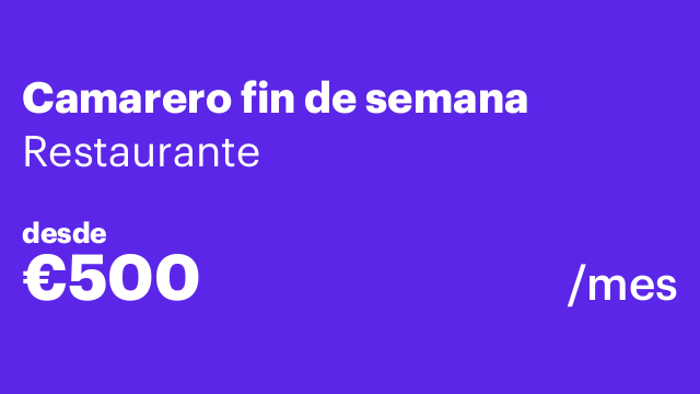 Camarero fin de semana