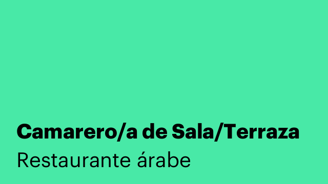 Camarero/a de Sala/Terraza