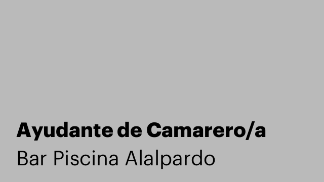 Ayudante de Camarero/a