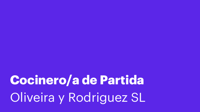 Cocinero/a de Partida