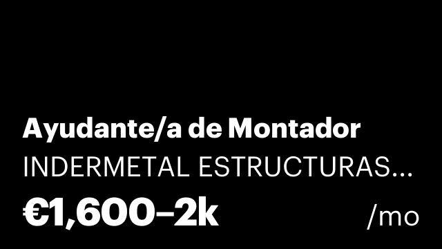 Ayudante/a de Montador