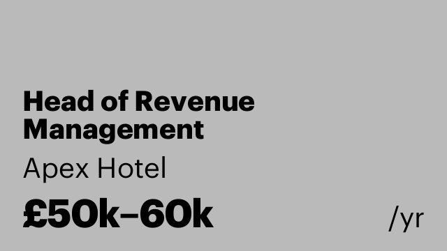 Head of Revenue Management