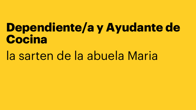 Dependiente/a y Ayudante de Cocina