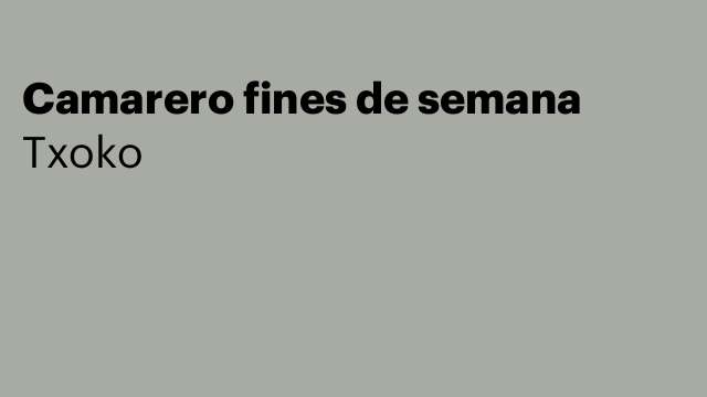 Camarero fines de semana