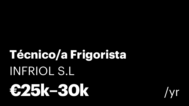 Técnico/a Frigorista