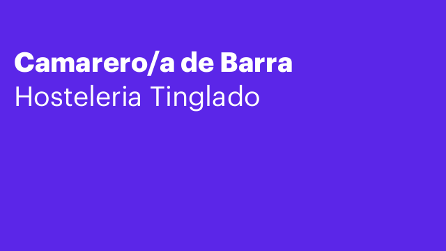 Camarero/a de Barra