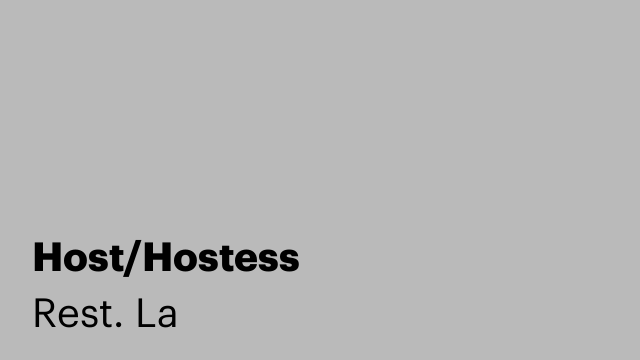Host/Hostess