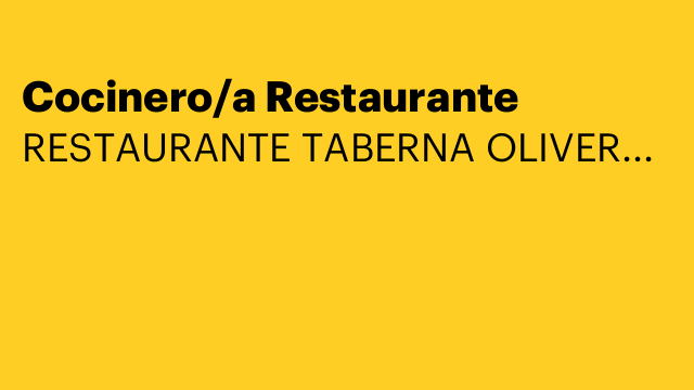 Cocinero/a Restaurante