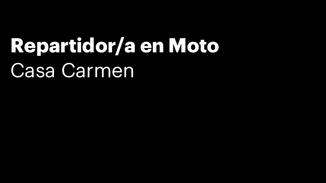 Repartidor/a en Moto