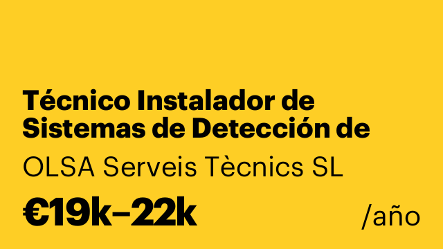 Técnico Instalador de Sistemas de Detección de Incendios