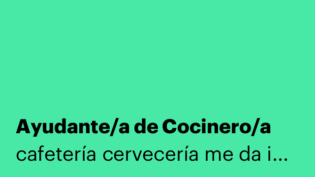 Ayudante/a de Cocinero/a