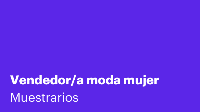 Vendedor/a moda mujer