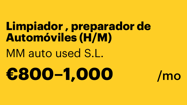 Limpiador , preparador de Automóviles (H/M)