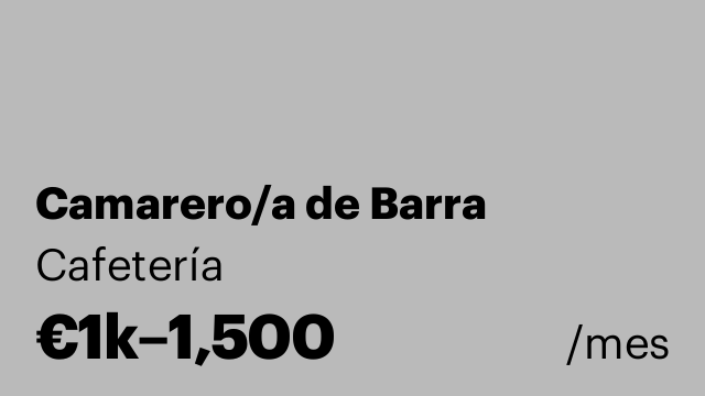 Camarero/a de Barra