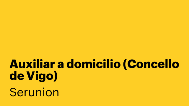 Auxiliar a domicilio (Concello de Vigo)