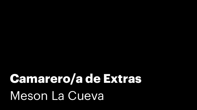 Camarero/a de Extras