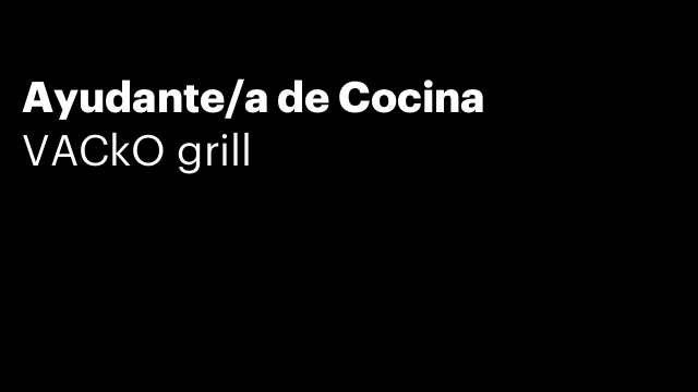 Ayudante/a de Cocina