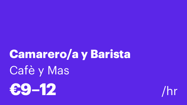 Camarero/a y Barista