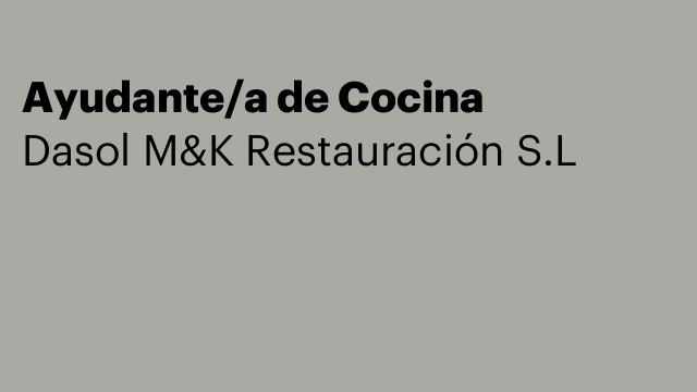 Ayudante/a de Cocina