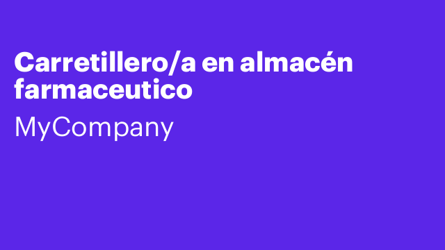 Carretillero/a en almacén farmaceutico