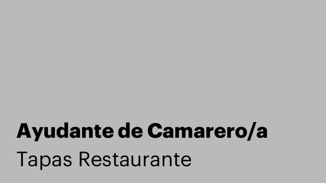 Ayudante de Camarero/a