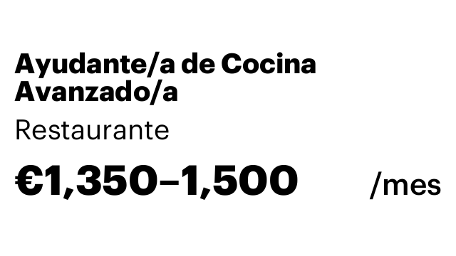 Ayudante/a de Cocina Avanzado/a