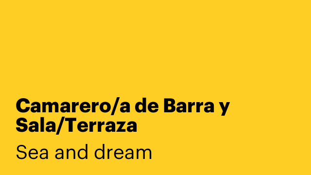 Camarero/a de Barra y Sala/Terraza