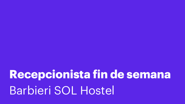 Recepcionista fin de semana