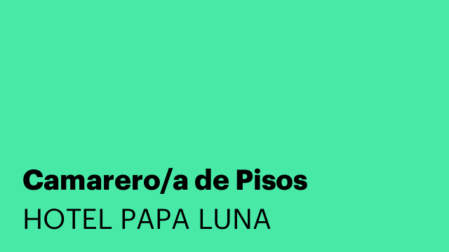 Camarero/a de Pisos