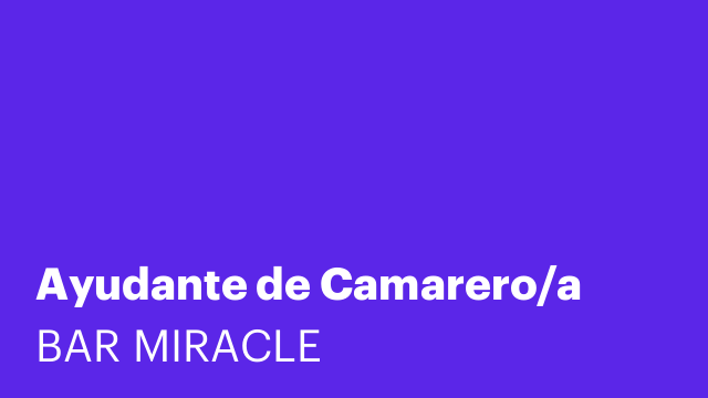 Ayudante de Camarero/a